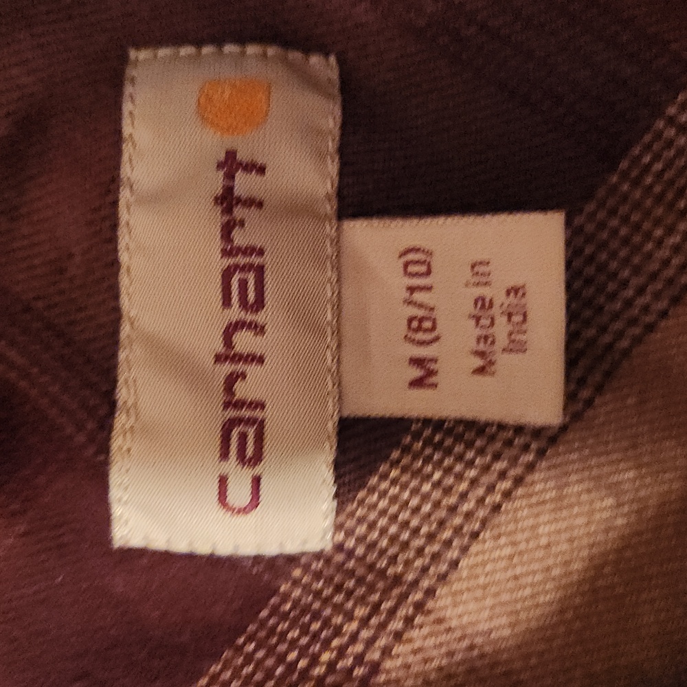 Carhartt Plaid Shirt with Hood - Purple and Brown Womans Size 8/10 - Picture 3 of 6